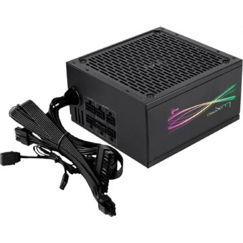 FUENTE DE ALIMENTACION MODULAR AEROCOOL 1000W LUX PRO CERTIFICADO 80+ GOLD APFC VENT.14CM RGB