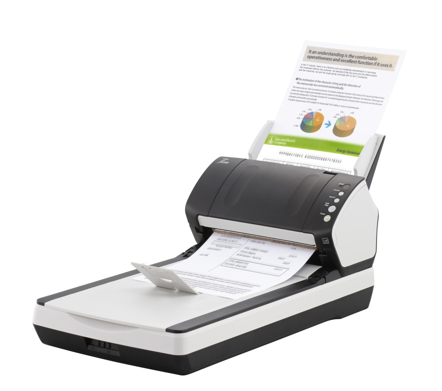 Fujitsu fi-7240 Escáner de superficie plana y alimentador automático de documentos (ADF) 600 x 600 DPI A4 Negro, Blanco