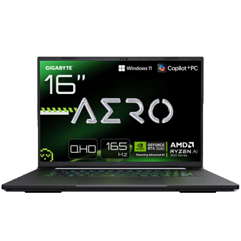 GIGABYTE AERO X16 2WH Portátil Gaming – 16“, 165Hz WQXGA, Ryzen AI 9 HX 370, GPU NVIDIA RTX 5070, 32GB DDR5 5200MHz, SSD Gen4 de 1TB, Win 11 Home