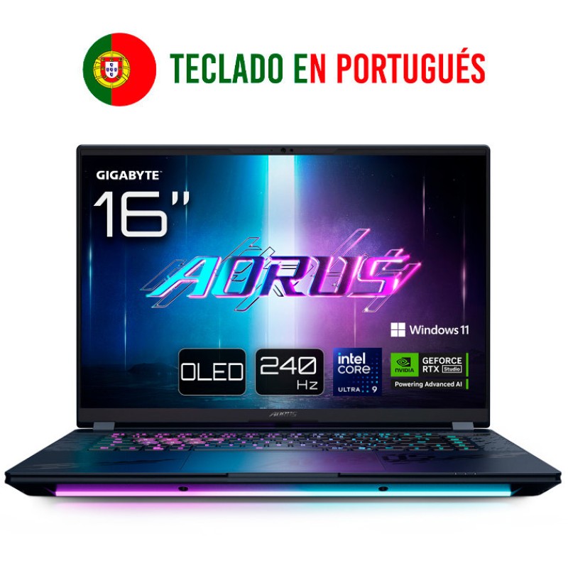 GIGABYTE AORUS MASTER 16 BYHC5PTE64SP ordenador portatil Intel Core Ultra 9 275HX Portátil 40,6 cm (16") WQXGA 32GB DDR5-SDRAM 1TB SSD NVIDIA GeFor