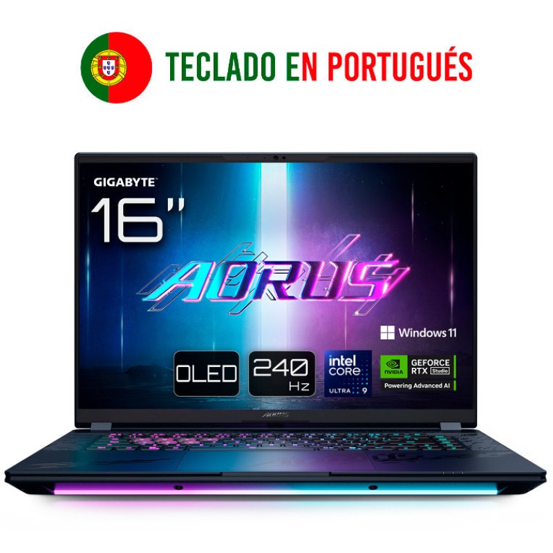 GIGABYTE AORUS MASTER 16 BZHC6PTE64SP ordenador portatil Intel Core Ultra 9 275HX Portátil 40,6 cm (16") WQXGA 32GB DDR5-SDRAM 1TB SSD NVIDIA GeFor