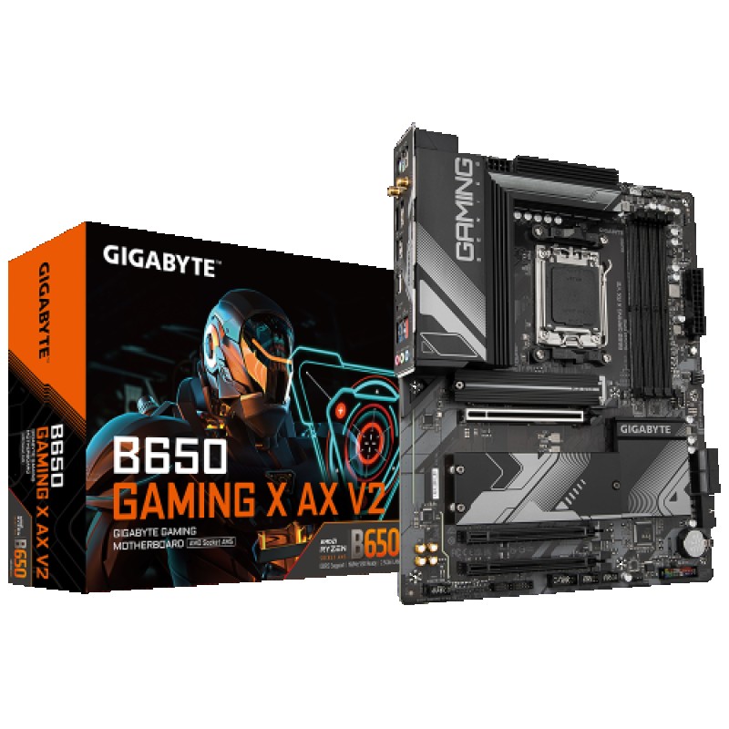 GIGABYTE B650 GAMING X AX V2 Placa base - AMD Ryzen serie 9000, VRM de 8+2+2 fases, hasta 8000 MHz DDR5 (OC), 1xPCIe 5.0 + 2xPCIe 4.0 M.2, LAN 2,5 GbE