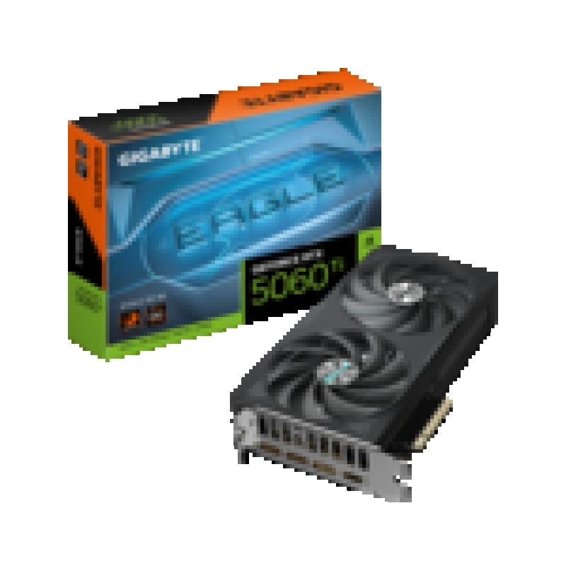 GIGABYTE GeForce RTX 5060 EAGLE MAX OC 8G Tarjeta Gráfica – 8GB GDDR7, 128 bits, PCI-E 5.0, frecuencia de núcleo 2550 MHz, 3 x DisplayPort, 1 x H