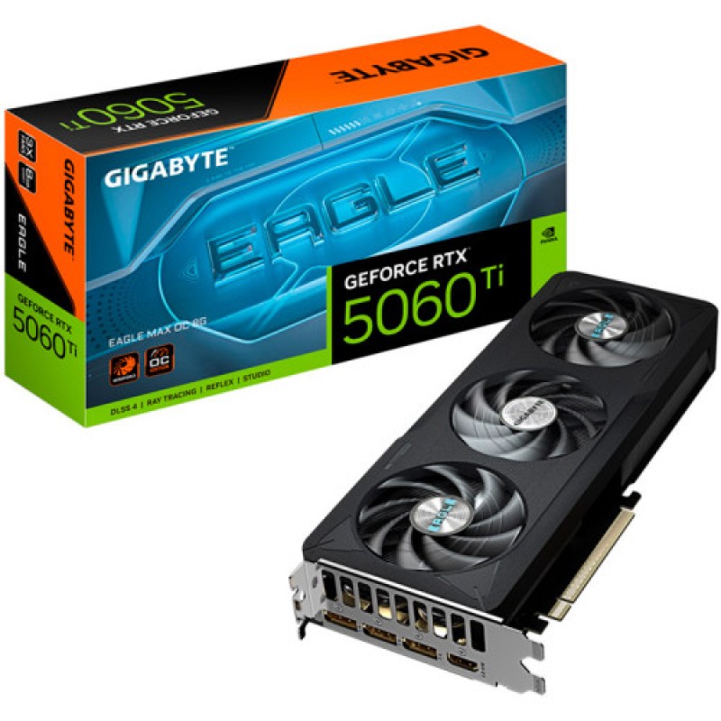 GIGABYTE GeForce RTX 5060 Ti WINDFORCE MAX OC 8G Tarjeta Gráfica – 8GB GDDR7, 128 bits, PCI-E 5.0, 2617MHz Frecuencia del núcleo, 3 x DisplayPort