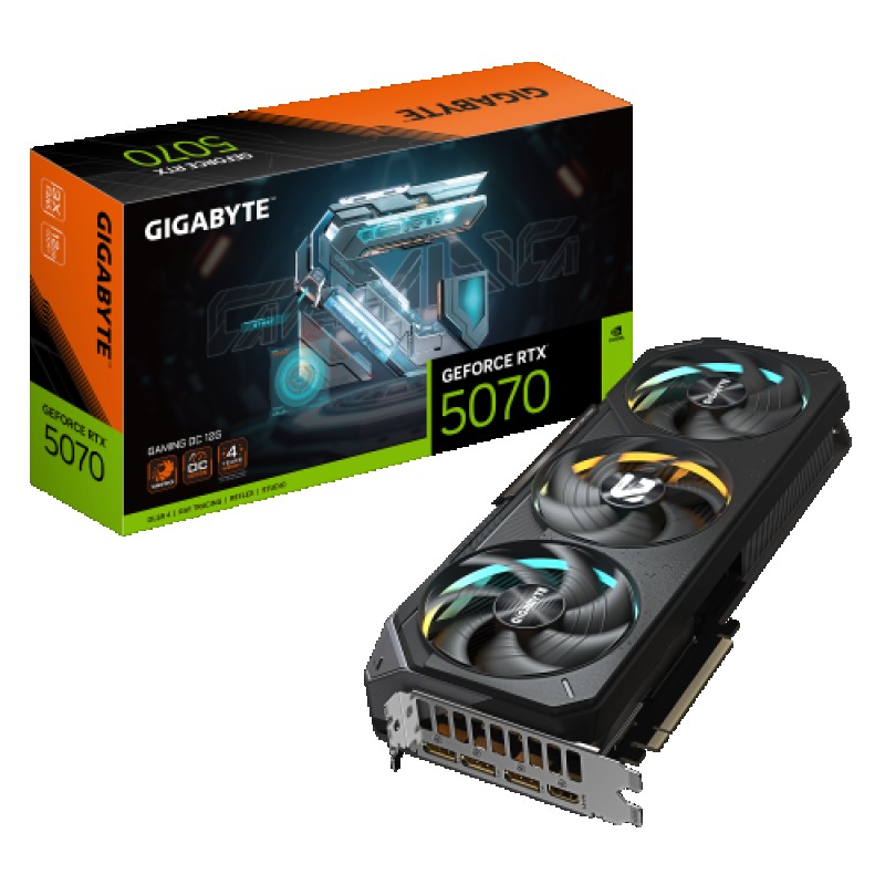 GIGABYTE GeForce RTX 5070 GAMING OC 12G Tarjeta Gráfica - 12GB GDDR7, 192 bits, PCI-E 5.0, XXXX MHz Core Clock, 3 x DP 2.1a, 1 x HDMI 2.1b, NVIDIA DL