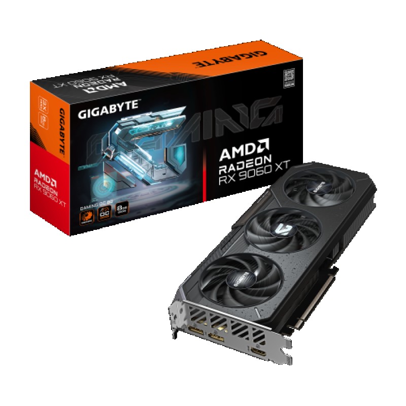 GIGABYTE Radeon RX 9060 XT GAMING OC 8G Tarjeta Gráfica - 8GB GDDR6, 128bit, PCI-E 5.0, 3320 MHz Frecuencia del núcleo, 2 x DisplayPort, 1 x HDMI, G