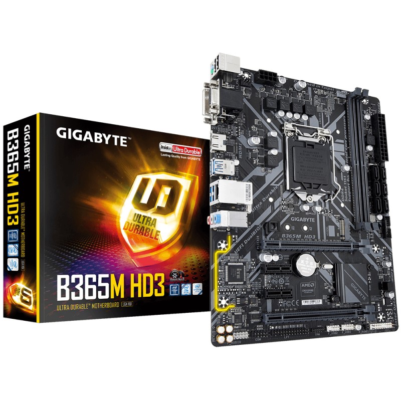 Gigabyte B365M HD3 (rev. 1.0) Intel B365 LGA 1151 (Zócalo H4) micro ATX