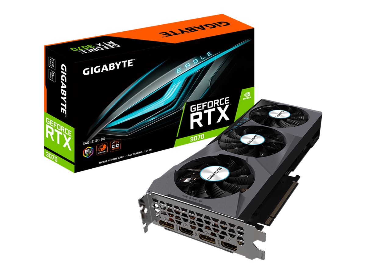 Gigabyte GeForce RTX 3070 EAGLE OC 8G (rev. 2.0) - tarjeta gráfica - GF RTX 3070 - 8GB