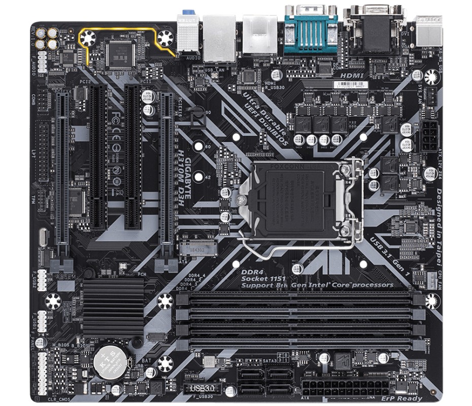 Gigabyte H310M D3H Intel H310 Express LGA 1151 (Zócalo H4) micro ATX