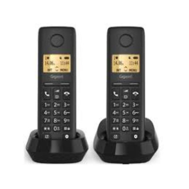 Gigaset BASIC 100 DUO Teléfono DECT/analógico Identificador de llamadas Negro