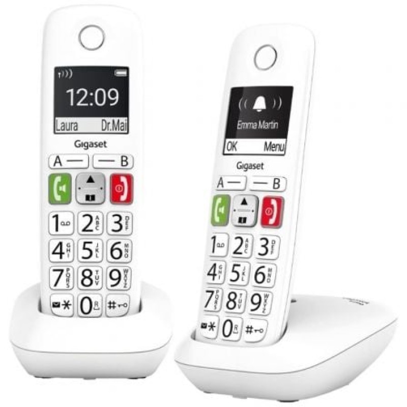 Gigaset E290 Duo Teléfono DECT/analógico Identificador de llamadas Blanco