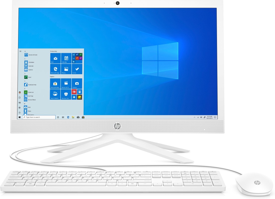 HP 21-b0007n 52,6 cm (20.7") 1920 x 1080 Pixeles Intel® Celeron® 4GB DDR4-SDRAM 256GB SSD PC todo en uno Windows 10 Home Wi-Fi 5 (802.11ac) Blanco