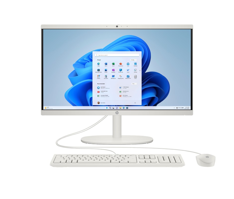 HP 22-dg0026ns Intel® N N200 54,5 cm (21.4") 1920 x 1080 Pixeles PC todo en uno 8GB DDR5-SDRAM 256GB SSD Windows 11 Home Wi-Fi 6 (802.11ax) Blanco