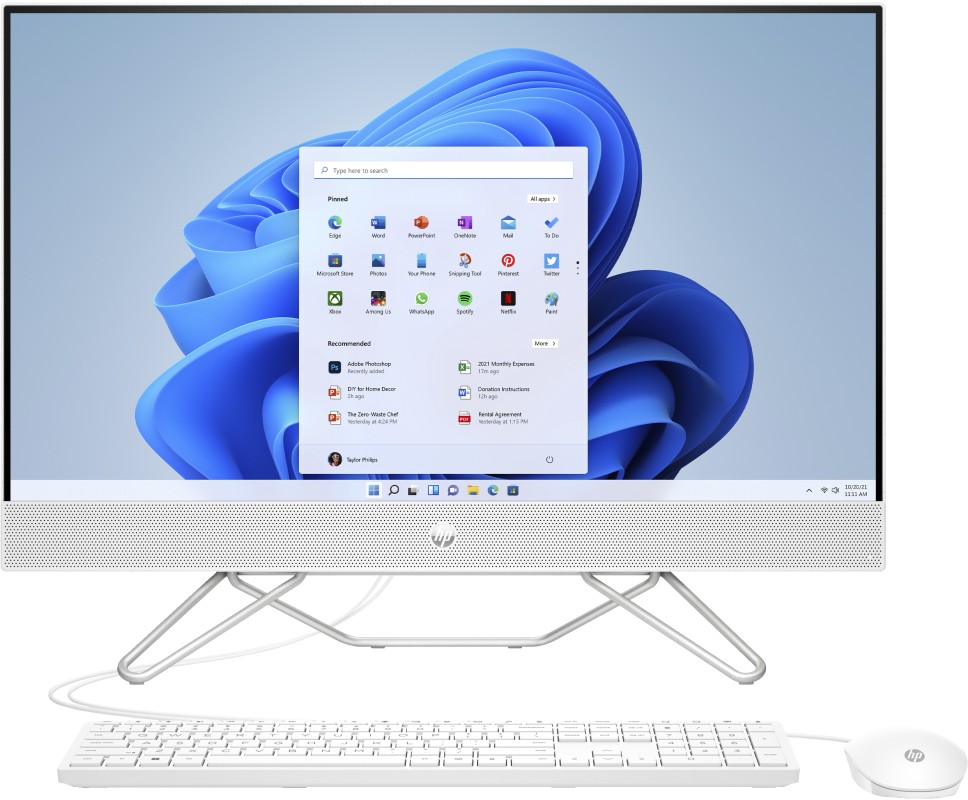 HP 27-cb0014ns AMD Ryzen™ 5 5500U 68,6 cm (27") 1920 x 1080 Pixeles PC todo en uno 16GB DDR4-SDRAM 512GB SSD Windows 11 Home Wi-Fi 6 (802.11ax) Bl