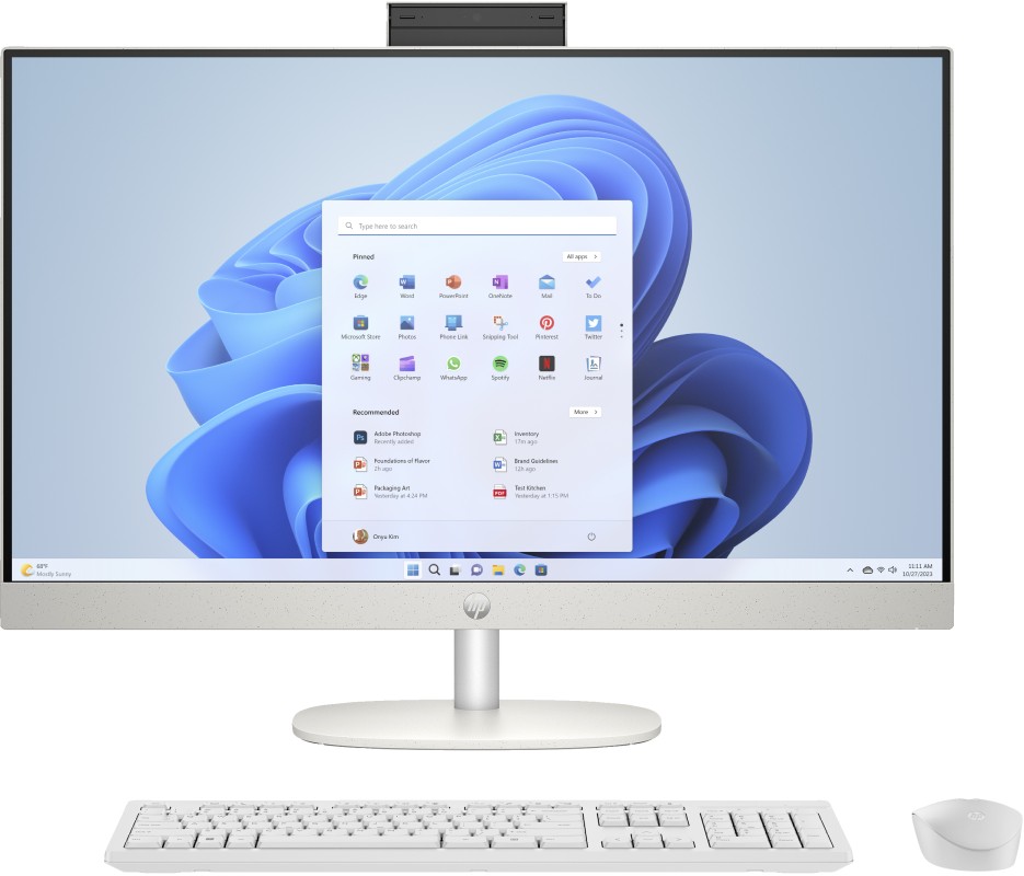 HP 27-cr0023ns AMD Ryzen™ 3 7320U 68,6 cm (27") 1920 x 1080 Pixeles PC todo en uno 8GB LPDDR5-SDRAM 512GB SSD Windows 11 Home Wi-Fi 6 (802.11ax) B