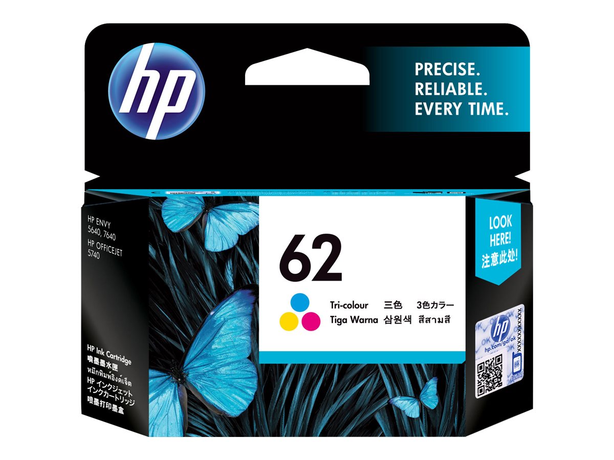 HP 62 - color (cian, magenta, amarillo) - original - cartucho de tinta
