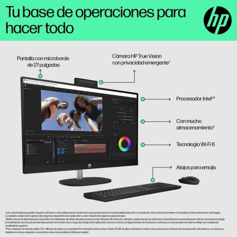 HP All-in-One 27-cr0089ns Intel® Core™ i5 i5-1335U 68,6 cm (27") 1920 x 1080 Pixeles PC todo en uno 16GB DDR4-SDRAM 512GB SSD Windows 11 Home Wi-