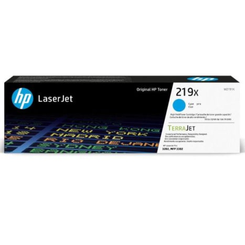 HP Cartucho de Tóner Original LaserJet 219X de alta capacidad cian
