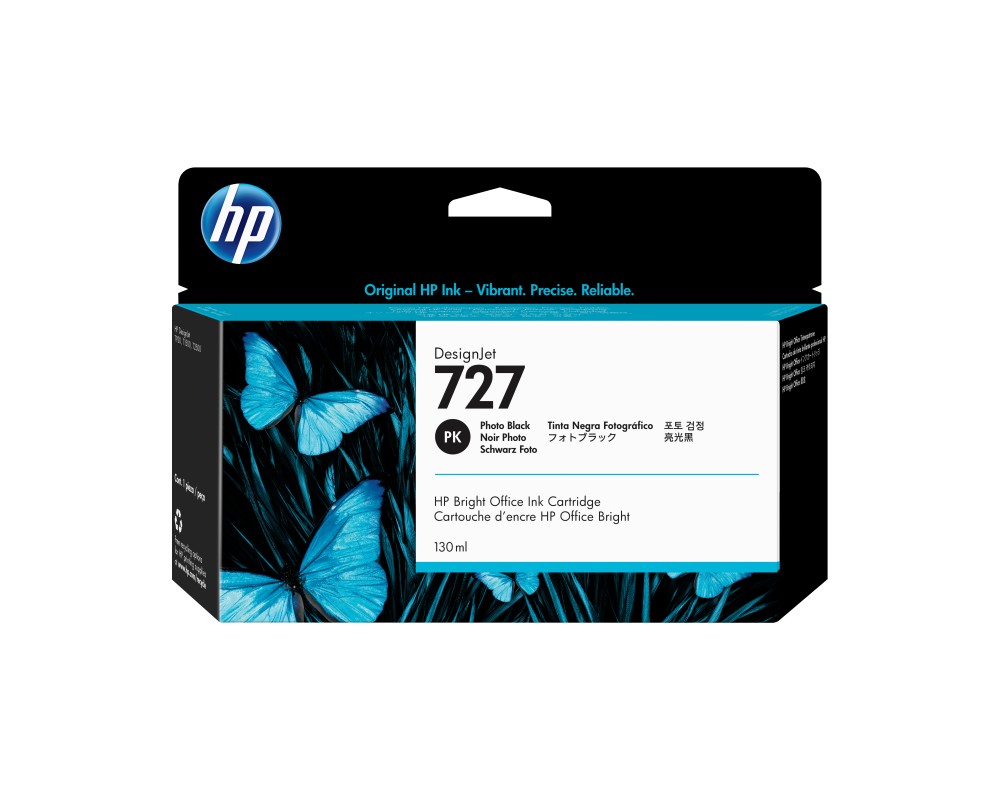 HP Cartucho de tinta DesignJet 727 negro fotográfico de 130 ml