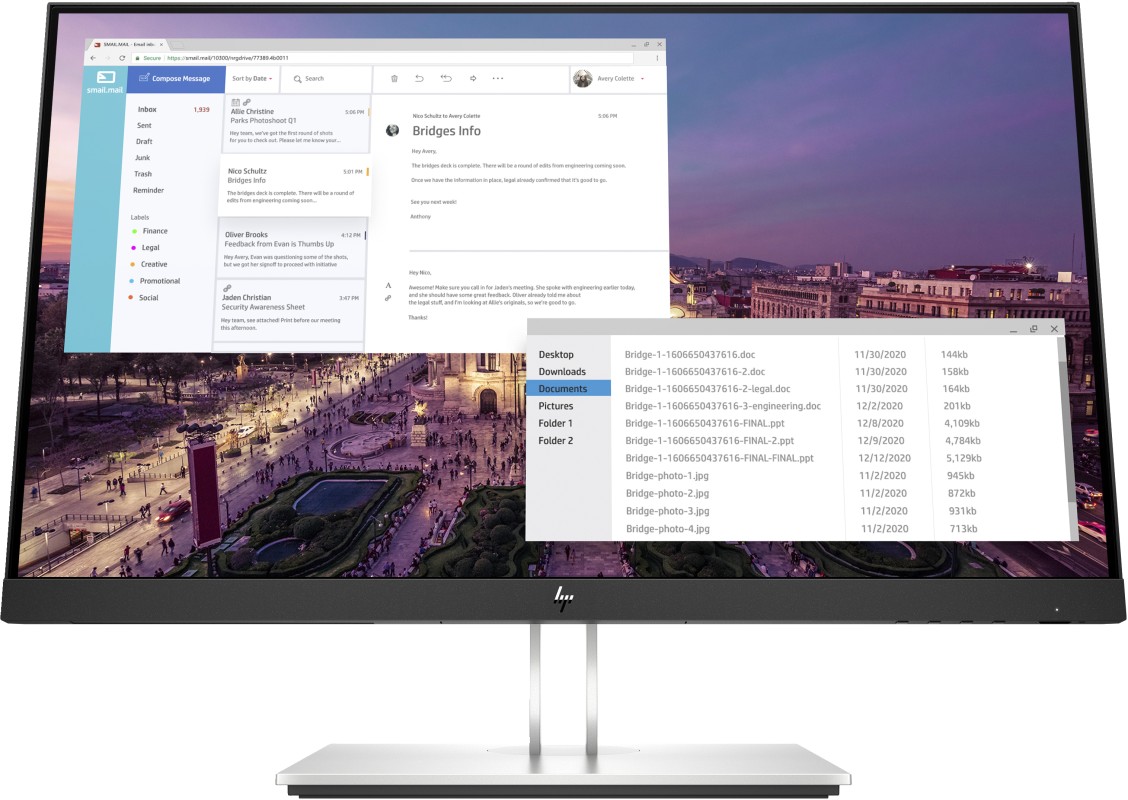 HP E-Series E23 G4 FHD Monitor pantalla para PC 58,4 cm (23") 1920 x 1080 Pixeles Full HD LCD Negro, Plata