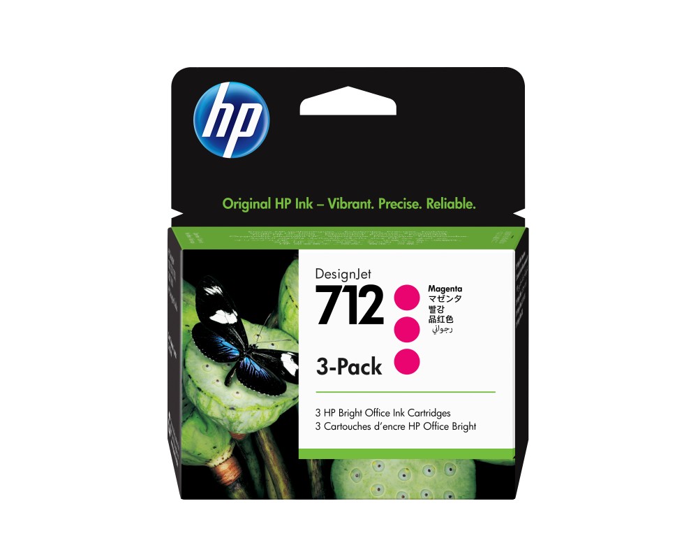 HP Paquete de 3 cartuchos de Tinta DesignJet 712 magenta de 29 ml