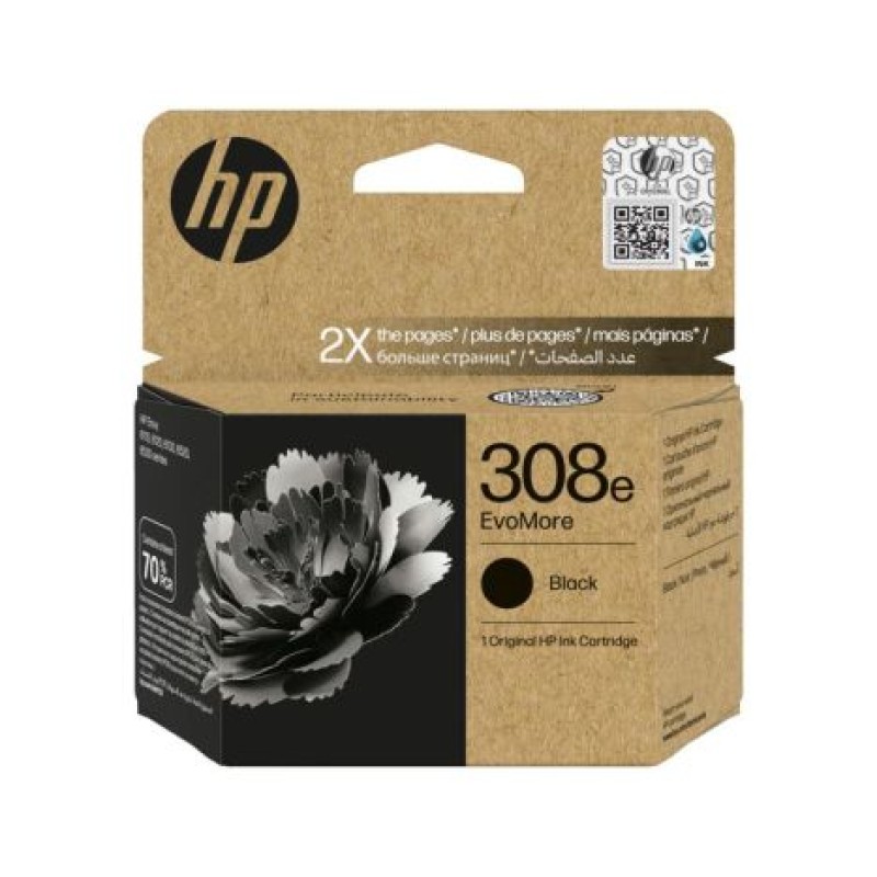 Hp tinta negro 7fp22ue 308e  320 copias evomore hp 308e negra