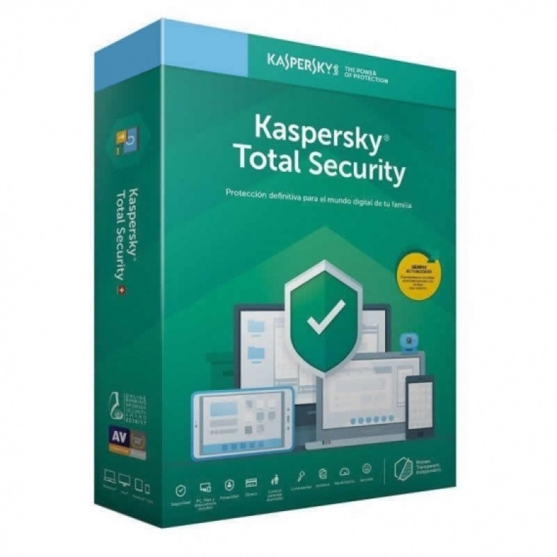 Kaspersky Lab Kaspersky Antivirus Total Security 2020 Español Licencia completa 5 licencia(s) 1 año(s)