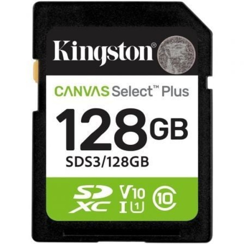 Kingston Technology 128GB SDXC Canvas Select Plus Gen3 150 MB/s C10 UHS-I U1 V10