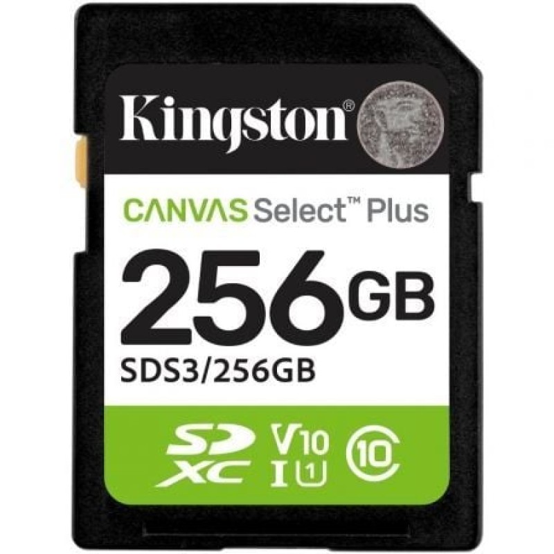 Kingston Technology 256GB SDXC Canvas Select Plus Gen3 150 MB/s C10 UHS-I U1 V10