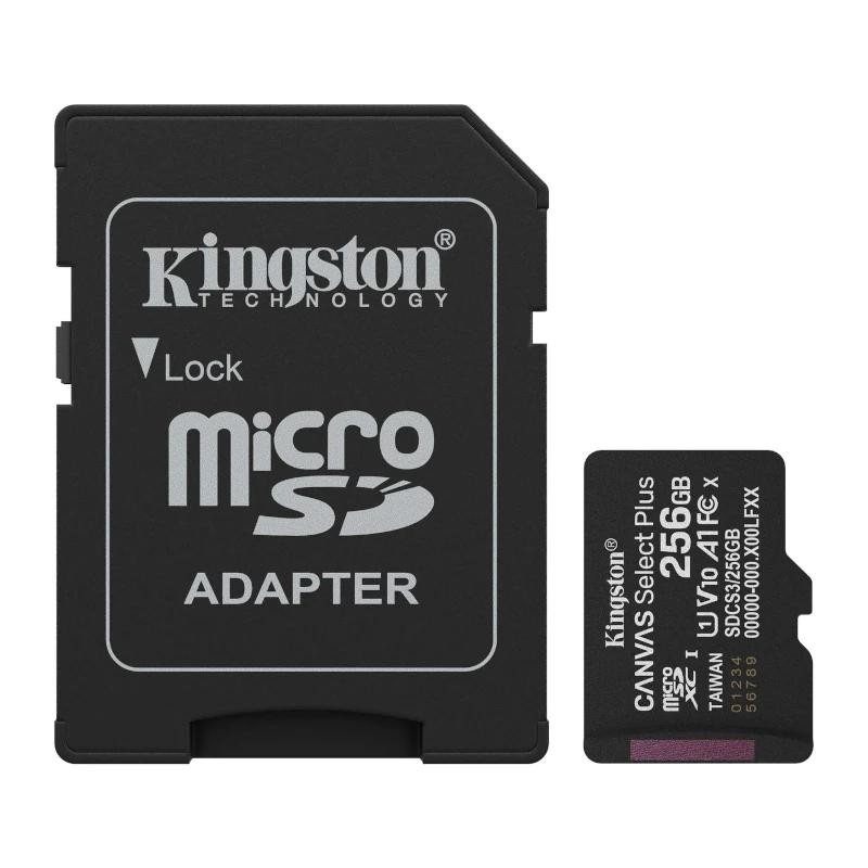 Kingston Technology 256GB microSDXC Canvas Select Plus Gen3 150MB/s A1 (Incluye adaptador de SD)