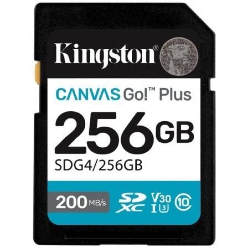 Kingston Technology Canvas Go! Plus 256GB SDXC Canvas Go Plus Gen4 200MB/s C10 UHS-I U3 V30