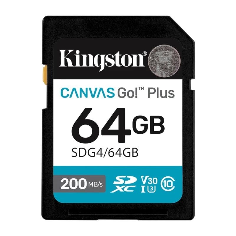 Kingston Technology Canvas Go! Plus 64GB SDXC Canvas Go Plus Gen4 200MB/s C10 UHS-I U3 V30