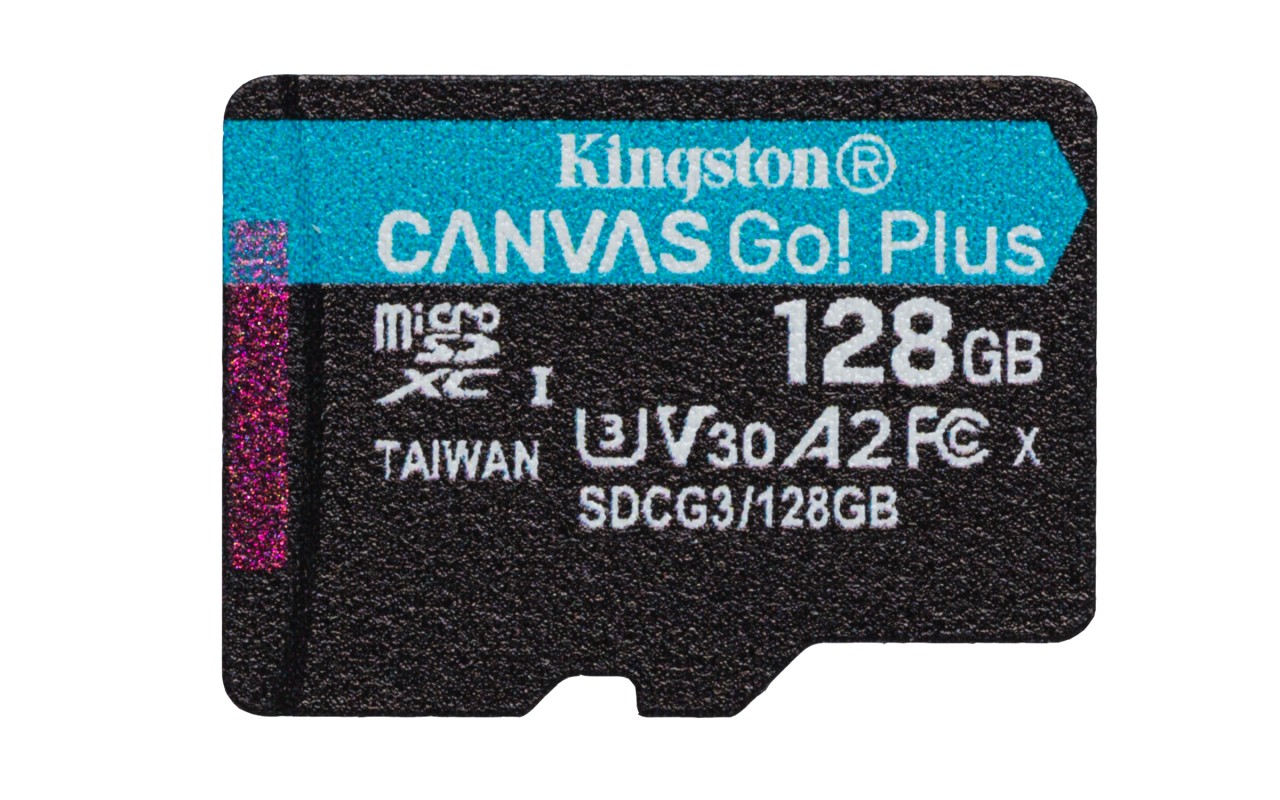 Kingston Technology Canvas Go! Plus Paquete de una tarjeta microSDXC Canvas Go Plus 170R A2 U3 V30 de 128GB sin ADP