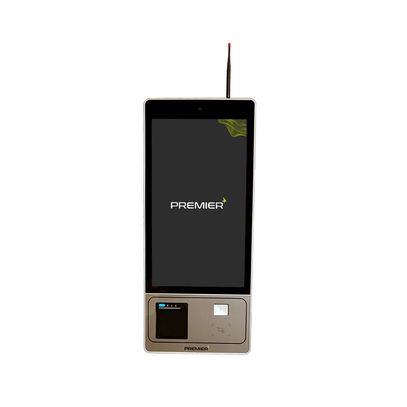 Kiosk 27 W - Kiosko capacitivo, 27 inch Led, QuadCore J1900, 1.99Ghz, DDR3 4GB SSD, 128GB mSATA, impresora térmica 80mm, lector 2D, NFC, WF, BT, cám
