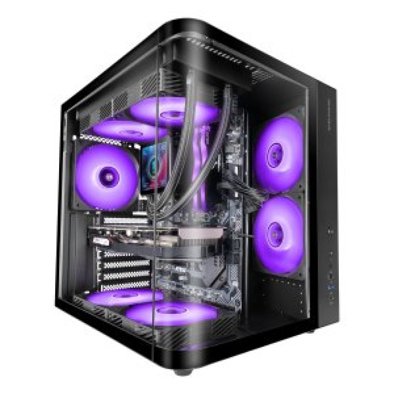 (Km0) CAJA ATX SEMITORRE MARS GAMING MCCURV NEGRO CRISTAL TEMPLADO CONTINUO GPU MAX. 334mm 1x3.5 2x2