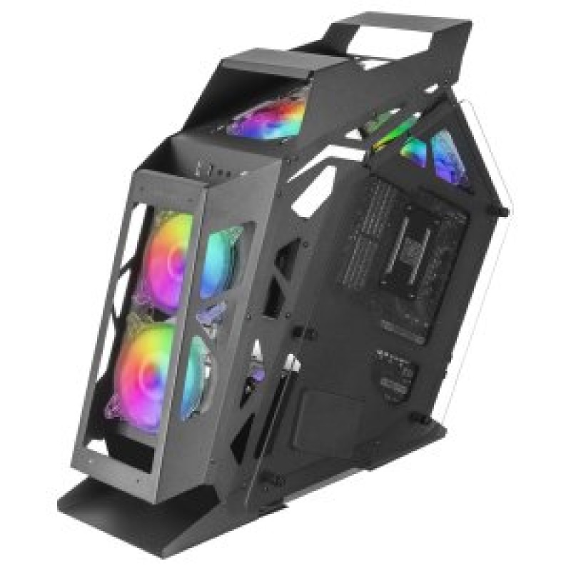 (Km0) CAJA MICROATX GAMING MARS GAMING MC61 BLACK DISEÑO PREMIUM CONTROLADORA ARGB CON MANDO 4 VENTI