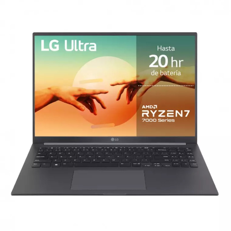 LG 16U70R-G.AA76B ordenador portatil AMD Ryzen™ 7 7730U Portátil 40,6 cm (16") WUXGA 16GB LPDDR4x-SDRAM 512GB SSD Wi-Fi 6 (802.11ax) Windows 11 H