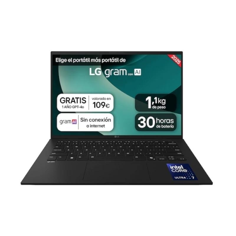 LG Gram 14ZD90T-G.AX88B ordenador portatil Intel Core Ultra 7 255H Portátil 35,6 cm (14") WUXGA 32GB LPDDR5x-SDRAM 1TB SSD Wi-Fi 6E (802.11ax) Free