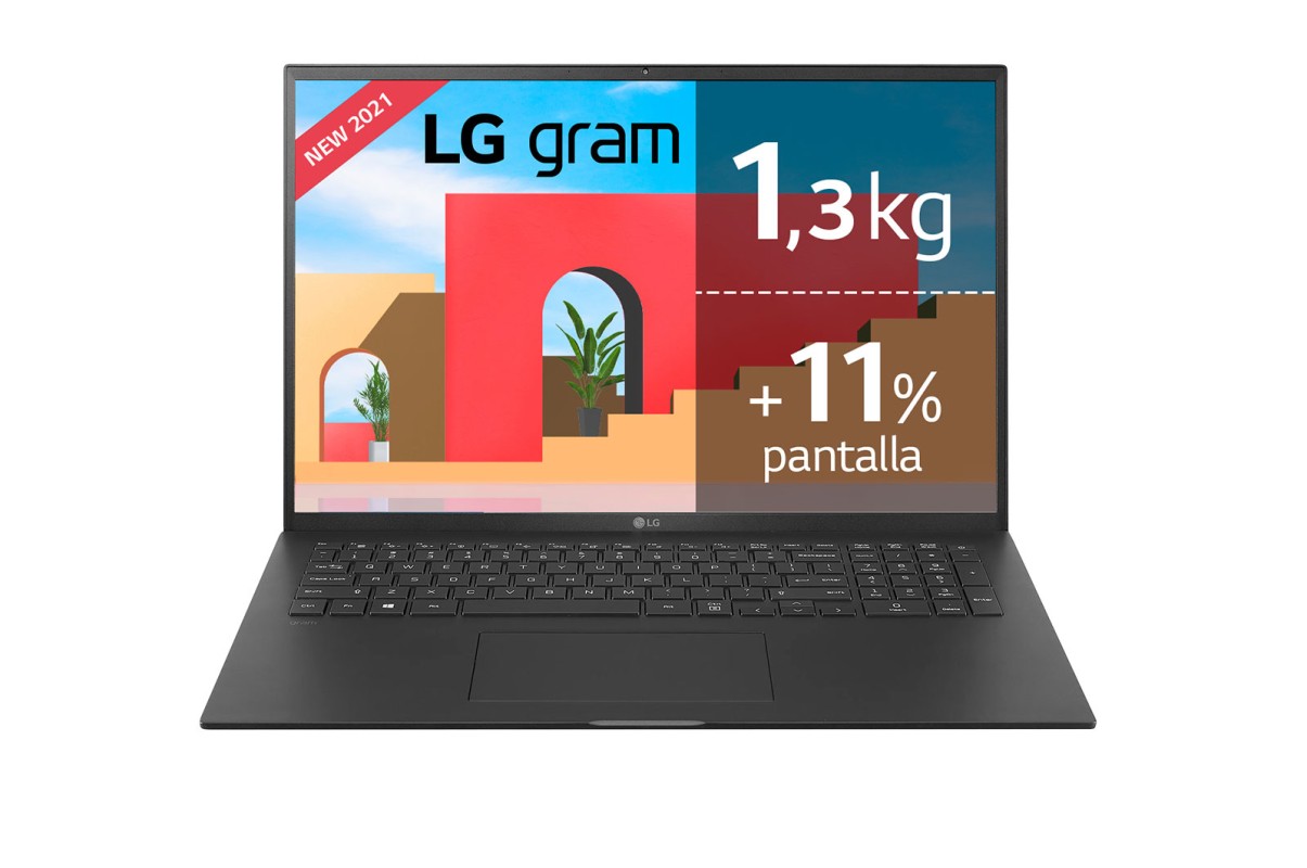 LG Gram 17Z90P Windows 10 Home - Portátil ultraligero de 43,2cm (17'') WQXGA 16:10 IPS (1,3 Kg, autonomía 15h, Intel EvoTM i7 11ª gen., Iris Xe, 16