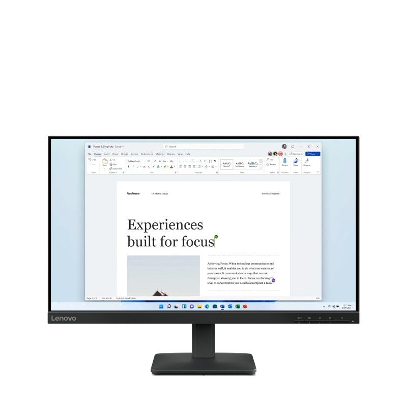Lenovo L24-4e pantalla para PC 60,5 cm (23.8") 1920 x 1080 Pixeles Full HD LCD Negro