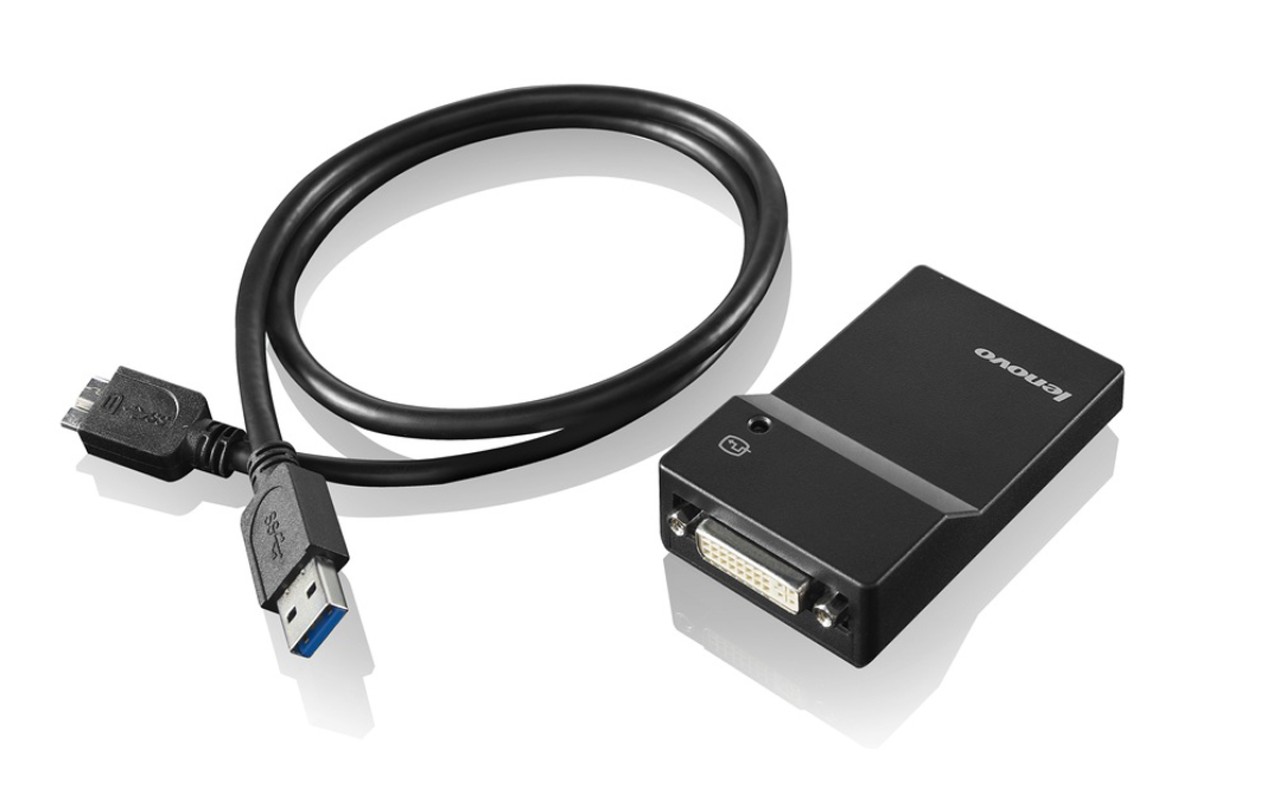 Lenovo USB 3.0 - DVI/VGA Adaptador gráfico USB 2048 x 1152 Pixeles Negro