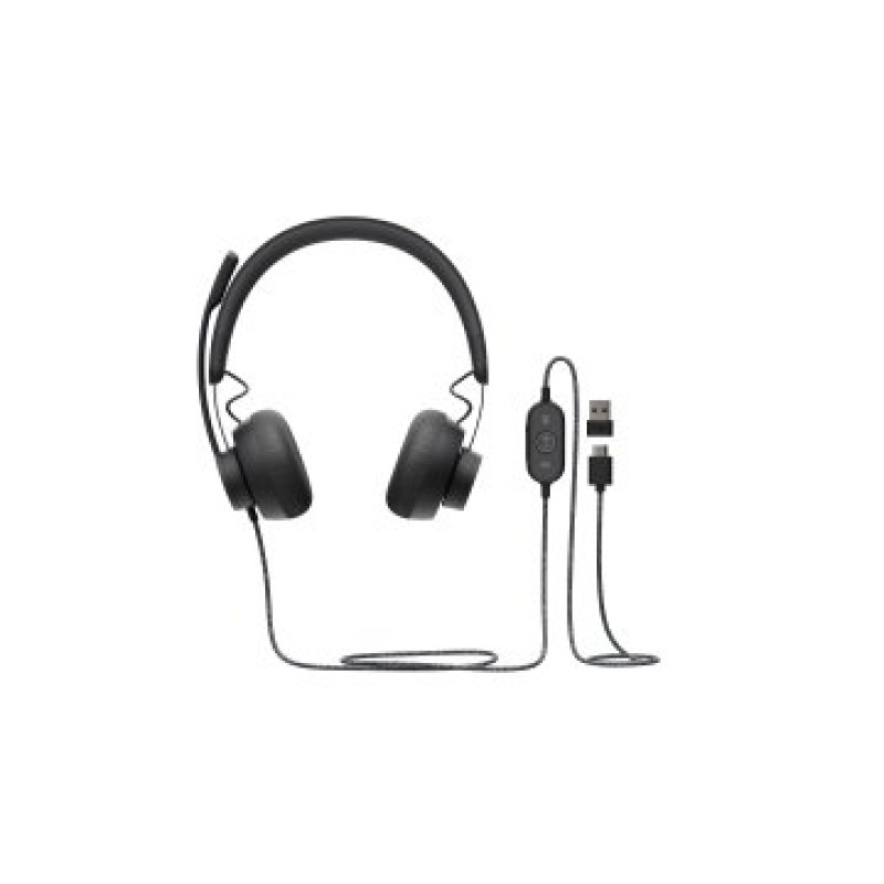 Logitech 981-000870 auricular y casco Auriculares Alámbrico Diadema Llamadas/Música USB Tipo C Grafito