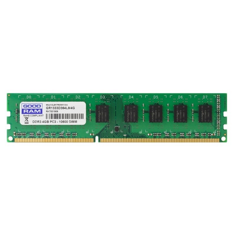 MEMORIA   4GB DDR3 1600 GOODRAM CL11 GR1600D364L11S/4G