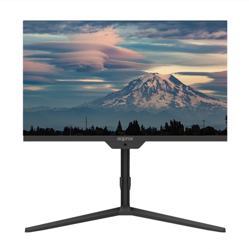 MONITOR 23.8" HDMI VGA APPROX APPM24SWB FHD 1920x1080 75Hz 4MS 250cd/m 178º WEBCAM 2MP ALTAVOCES  REGULABLE EN ALTURA Y PIVOTANTE COLOR NEGRO VESA 1