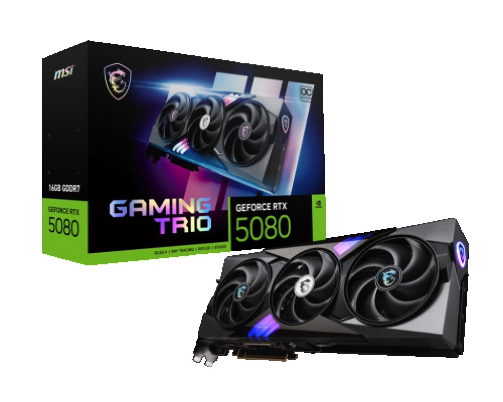 MSI GAMING GEFORCE RTX 5080 16G TRIO OC tarjeta gráfica NVIDIA 16GB GDDR7