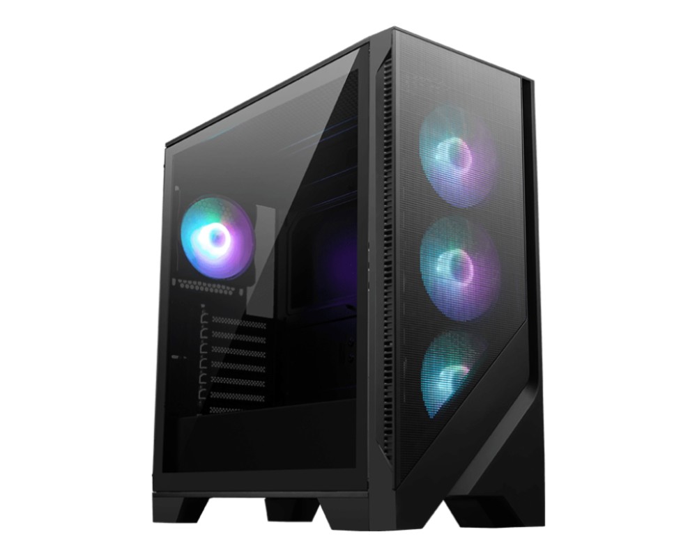 MSI MAG FORGE 320R AIRFLOW carcasa de ordenador Micro Torre Negro, Transparente