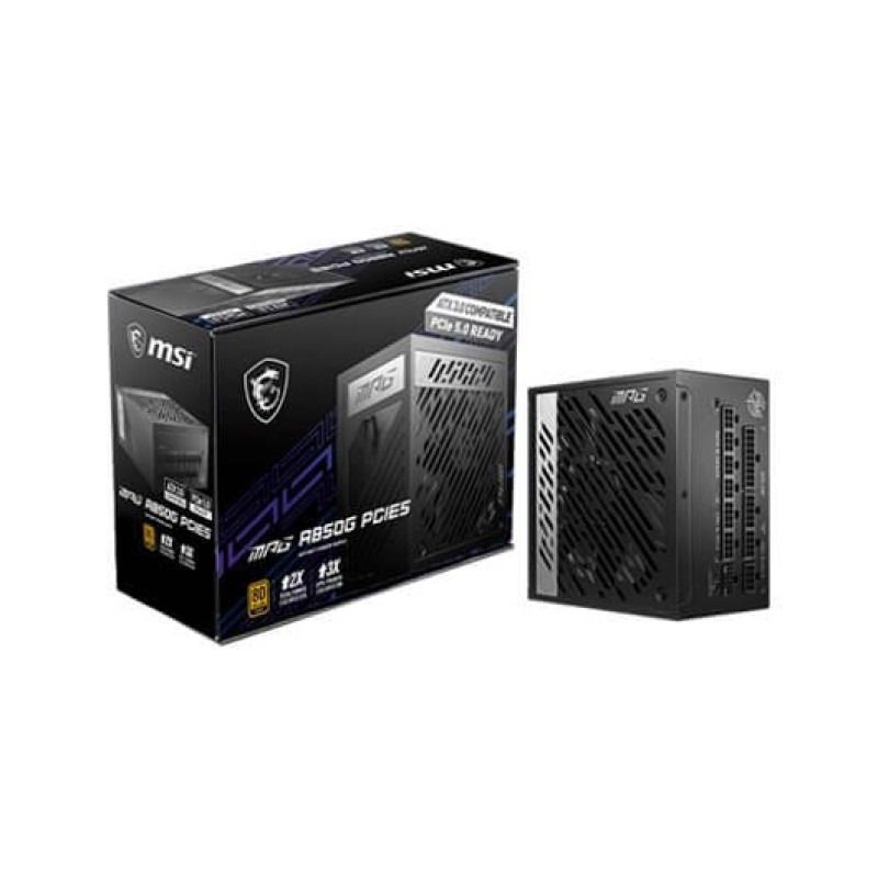 MSI MPG A850G PCIE5 unidad de fuente de alimentación 850 W 24-pin ATX ATX Negro