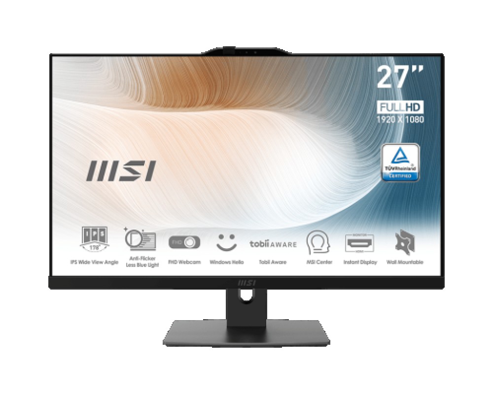 MSI Modern AM272P 12M-406EU Intel® Core™ i7 68,6 cm (27") 1920 x 1080 Pixeles 16GB DDR4-SDRAM 512GB SSD PC todo en uno Windows 11 Pro Negro