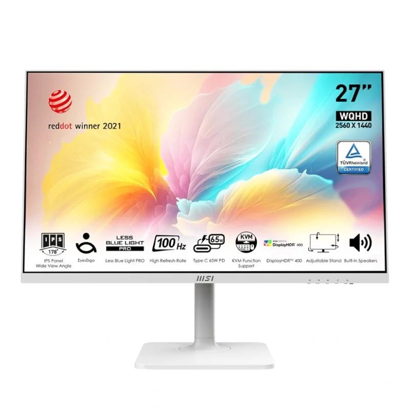 MSI Modern MD272QXPW pantalla para PC 68,6 cm (27") 2560 x 1440 Pixeles Wide Quad HD Blanco