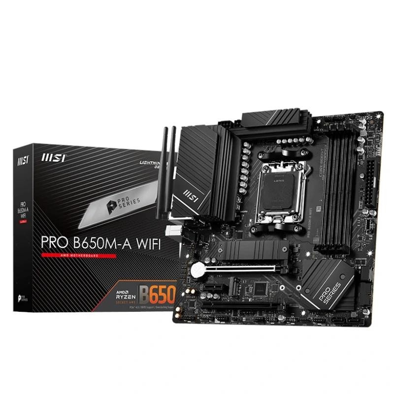 MSI PRO B650M-A WIFI - Socket AM5 - 4 x DDR5 (Hasta 128GB 6400 OC) - 4 x SATA - 2 x M.2 - RAID - USB 2.0 (0/4) - USB 3.2 (8/2) - USB-C (0/1) - Wifi 6E